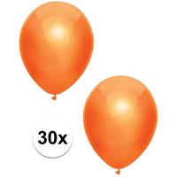 30x Oranje metallic ballonnen 30 cm Oranje