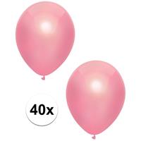 40x Roze metallic ballonnen 30 cm Roze