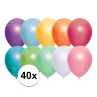 40x Gekleurde metallic ballonnen 30 cm Multi