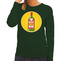 Shoppartners Foute kersttrui Merry Christmas wine groen dames (44) Groen