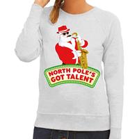 Shoppartners Foute kersttrui grijs North Poles Got Talent voor dames