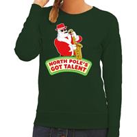 Shoppartners Foute kersttrui groen North Poles Got Talent voor dames