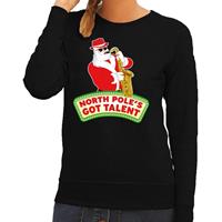 Shoppartners Foute kersttrui zwart North Poles Got Talent voor dames