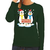 Shoppartners Foute kersttrui pinguin vriendjes groen dames (44) Groen