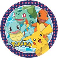 Kinderfeestje bordjes 22,8cm Pokemon 8 stuks tafeldecoratie -