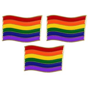 3x Regenboog pride vlag metalen pin/broche 4 cm Multi