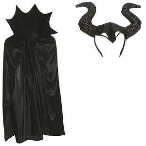 Heks met hoorns Halloween kostuum cape voor dames