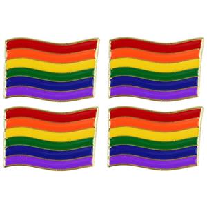 4x Regenboog pride vlag metalen pin/broche 4 cm Multi