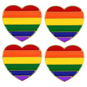 4x Regenboog pride hart metalen pin/broche 3 cm Multi