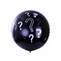 Mega ballon zwart met vraagtekens Multi
