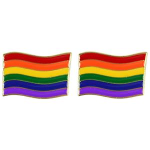 2x Regenboog pride vlag metalen pin/broche 4 cm Multi