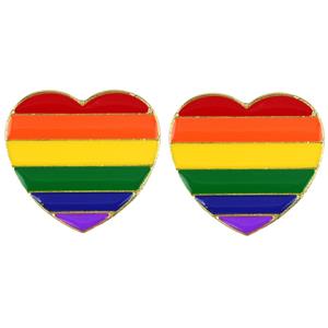 2x Regenboog pride hart metalen pin/broche 3 cm Multi