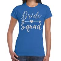 Shoppartners Bride Squad Cupido zilver glitter t-shirt blauw dames Blauw