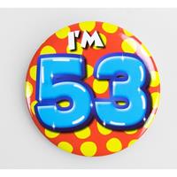 Verjaardags button I am 53 Multi