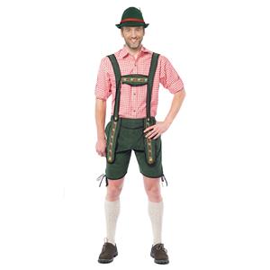 Oktoberfest - Voordelige groene korte lederhose voor heren