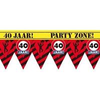 40 jaar party tape/markeerlint waarschuwing 12 m versiering Multi