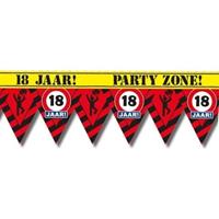 18 jaar party tape/markeerlint waarschuwing 12 m versiering Multi
