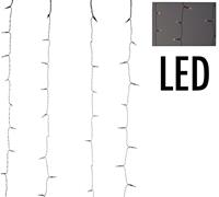 Koopman LED Lichtervorhang mit 12 Funktionen, 240 LED's, kaltweiß, 225x150cm farblos
