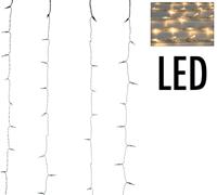 Koopman LED Lichtervorhang mit 5 Funktionen, 320 LED's, warmweiß, 100x200cm farblos