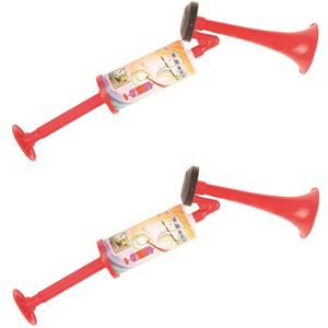 5x stuks Feest toeters/luchthoorns met pomp bediening Multi