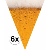 Oktoberfest - 6x Bier print vlaggenlijnen / slingers 6,4 meter Multi
