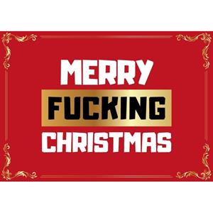 Grappige kerst wenskaart Merry Fucking Christmas Multi