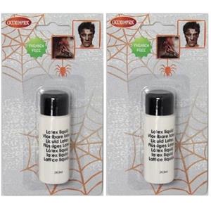 Smiffys Halloween - 2x Vloeibare latex schmink/make-up tube 28 ml Multi