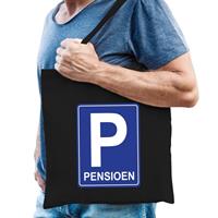Bellatio Pensioen P parkeerbord cadeau tas zwart voor heren