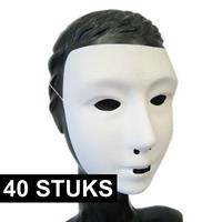 40x Wit grimeer masker met kalklaag Wit