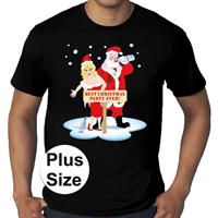 Bellatio Grote maten fout Kerst t-shirt best Christmas party zwart heren Zwart