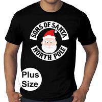 Bellatio Grote maten fout Kerst shirt Sons of Santa zwart heren Zwart