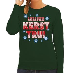 Bellatio Foute kersttrui / sweater Lelijke kerst trui groen voor dames