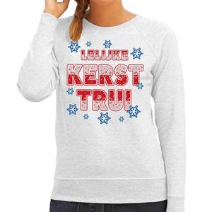 Bellatio Foute kersttrui / sweater Lelijke kerst trui grijs voor dames