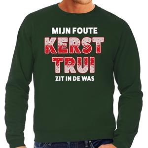 Bellatio Foute Kersttrui zit in de was groen voor heren