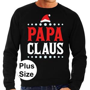Bellatio Grote maten foute Kersttrui Papa Claus zwart voor heren