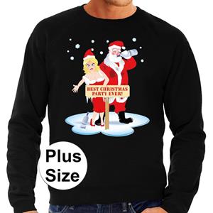 Bellatio Grote maten foute Kersttrui best Christmas party zwart heren Zwart