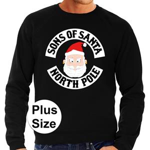 Bellatio Grote maten foute Kersttrui Sons of Santa zwart heren Zwart