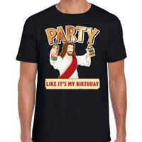 Bellatio Fout kerst t-shirt zwart met party Jezus voor heren
