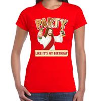 Bellatio Fout kerst t-shirt rood met party Jezusvoor dames Rood
