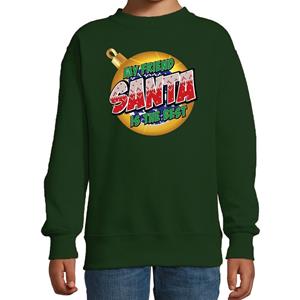 Bellatio Foute kersttrui / sweater My friend Santa is the best groen kids 3-4 jaar (98/104) Groen