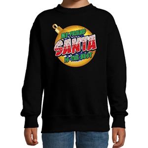 Bellatio Foute kersttrui / sweater My friend Santa is the best zwart kids 3-4 jaar (98/104) Zwart