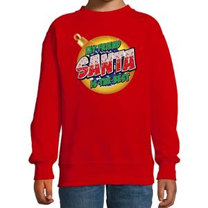 Bellatio Foute kersttrui / sweater My friend Santa is the best rood kids 3-4 jaar (98/104) Rood