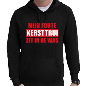 Bellatio Foute Kerst trui/hoodie zit in de was zwart voor heren