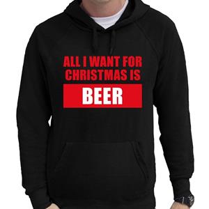 Bellatio Foute Kerst hoodie/trui all i want for christmas zwart heren Zwart