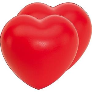 2x Stressballen rood hartjes vorm 8 x 7 cm Rood