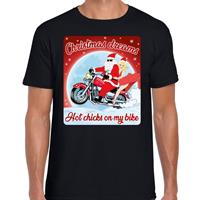 Bellatio Fout kerst t-shirt christmas dreams hot chicks zwart voor heren