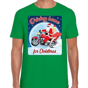 Bellatio Fout kerst t-shirt driving home for christmas groen heren Groen