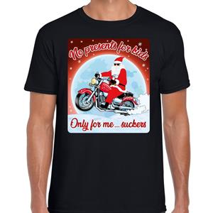 Bellatio Fout kerst t-shirt no presents for kids zwart heren Zwart