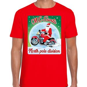 Bellatio Fout kerst t-shirt MC Santa rood heren Rood