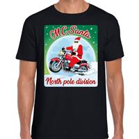 Bellatio Fout kerst t-shirt MC Santa zwart heren Zwart
